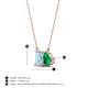 4 - Arika 0.83 ctw Emerald Shape Aquamarine with Pear Shape Created Emerald Toi Et Moi Women Pendant Necklace 