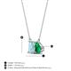 4 - Arika 0.83 ctw Emerald Shape Aquamarine with Pear Shape Created Emerald Toi Et Moi Women Pendant Necklace 