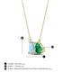 4 - Arika 0.83 ctw Emerald Shape Aquamarine with Pear Shape Created Emerald Toi Et Moi Women Pendant Necklace 