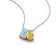 3 - Arika 0.95 ctw Emerald Shape Aquamarine with Pear Shape Created Yellow Sapphire Toi Et Moi Women Pendant Necklace 
