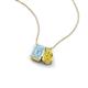 3 - Arika 0.95 ctw Emerald Shape Aquamarine with Pear Shape Created Yellow Sapphire Toi Et Moi Women Pendant Necklace 