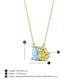 4 - Arika 0.95 ctw Emerald Shape Aquamarine with Pear Shape Created Yellow Sapphire Toi Et Moi Women Pendant Necklace 
