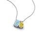 3 - Arika 0.95 ctw Emerald Shape Aquamarine with Pear Shape Created Yellow Sapphire Toi Et Moi Women Pendant Necklace 