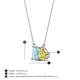 4 - Arika 0.95 ctw Emerald Shape Aquamarine with Pear Shape Created Yellow Sapphire Toi Et Moi Women Pendant Necklace 