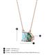 4 - Arika 0.99 ctw Emerald Shape Aquamarine with Pear Shape Created Alexandrite Toi Et Moi Women Pendant Necklace 