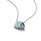 3 - Arika 0.99 ctw Emerald Shape Aquamarine with Pear Shape Created Alexandrite Toi Et Moi Women Pendant Necklace 