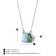 4 - Arika 0.99 ctw Emerald Shape Aquamarine with Pear Shape Created Alexandrite Toi Et Moi Women Pendant Necklace 