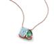 3 - Arika 0.99 ctw Emerald Shape Aquamarine with Pear Shape Created Alexandrite Toi Et Moi Women Pendant Necklace 