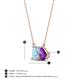 4 - Arika 0.90 ctw Emerald Shape Aquamarine with Pear Shape Amethyst Toi Et Moi Women Pendant Necklace 