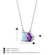 4 - Arika 0.90 ctw Emerald Shape Aquamarine with Pear Shape Amethyst Toi Et Moi Women Pendant Necklace 