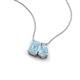3 - Arika 0.85 ctw Emerald Shape with Pear Shape Aquamarine Toi Et Moi Women Pendant Necklace 