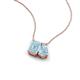 3 - Arika 0.85 ctw Emerald Shape with Pear Shape Aquamarine Toi Et Moi Women Pendant Necklace 