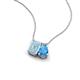 3 - Arika 1.00 ctw Emerald Shape Aquamarine with Pear Shape Blue Topaz Toi Et Moi Women Pendant Necklace 