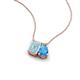 3 - Arika 1.00 ctw Emerald Shape Aquamarine with Pear Shape Blue Topaz Toi Et Moi Women Pendant Necklace 