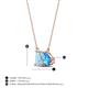 4 - Arika 1.00 ctw Emerald Shape Aquamarine with Pear Shape Blue Topaz Toi Et Moi Women Pendant Necklace 
