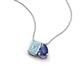 3 - Arika 0.85 ctw Emerald Shape Aquamarine with Pear Shape Iolite Toi Et Moi Women Pendant Necklace 