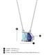 4 - Arika 0.85 ctw Emerald Shape Aquamarine with Pear Shape Iolite Toi Et Moi Women Pendant Necklace 