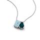 3 - Arika 1.00 ctw Emerald Shape Aquamarine with Pear Shape London Blue Topaz Toi Et Moi Women Pendant Necklace 