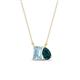 1 - Arika 1.00 ctw Emerald Shape Aquamarine with Pear Shape London Blue Topaz Toi Et Moi Women Pendant Necklace 