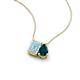 3 - Arika 1.00 ctw Emerald Shape Aquamarine with Pear Shape London Blue Topaz Toi Et Moi Women Pendant Necklace 