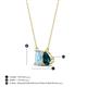 4 - Arika 1.00 ctw Emerald Shape Aquamarine with Pear Shape London Blue Topaz Toi Et Moi Women Pendant Necklace 