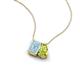 3 - Arika 1.00 ctw Emerald Shape Aquamarine with Pear Shape Peridot Toi Et Moi Women Pendant Necklace 