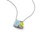 3 - Arika 1.00 ctw Emerald Shape Aquamarine with Pear Shape Peridot Toi Et Moi Women Pendant Necklace 