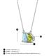 4 - Arika 1.00 ctw Emerald Shape Aquamarine with Pear Shape Peridot Toi Et Moi Women Pendant Necklace 