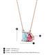 4 - Arika 0.95 ctw Emerald Shape Aquamarine with Pear Shape Pink Tourmaline Toi Et Moi Women Pendant Necklace 