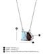 4 - Arika 1.05 ctw Emerald Shape Aquamarine with Pear Shape Red Garnet Toi Et Moi Women Pendant Necklace 