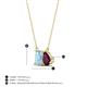 4 - Arika 1.05 ctw Emerald Shape Aquamarine with Pear Shape Rhodolite Garnet Toi Et Moi Women Pendant Necklace 