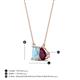 4 - Arika 1.05 ctw Emerald Shape Aquamarine with Pear Shape Rhodolite Garnet Toi Et Moi Women Pendant Necklace 