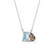 1 - Arika 0.85 ctw Emerald Shape Aquamarine with Pear Shape Smoky Quartz Toi Et Moi Women Pendant Necklace 
