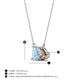 4 - Arika 0.85 ctw Emerald Shape Aquamarine with Pear Shape Smoky Quartz Toi Et Moi Women Pendant Necklace 