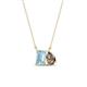 1 - Arika 0.85 ctw Emerald Shape Aquamarine with Pear Shape Smoky Quartz Toi Et Moi Women Pendant Necklace 