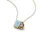 3 - Arika 0.85 ctw Emerald Shape Aquamarine with Pear Shape Smoky Quartz Toi Et Moi Women Pendant Necklace 