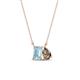 1 - Arika 0.85 ctw Emerald Shape Aquamarine with Pear Shape Smoky Quartz Toi Et Moi Women Pendant Necklace 