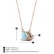 4 - Arika 0.85 ctw Emerald Shape Aquamarine with Pear Shape Smoky Quartz Toi Et Moi Women Pendant Necklace 