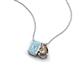 3 - Arika 0.85 ctw Emerald Shape Aquamarine with Pear Shape Smoky Quartz Toi Et Moi Women Pendant Necklace 