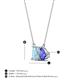 4 - Arika 0.95 ctw Emerald Shape Aquamarine with Pear Shape Tanzanite Toi Et Moi Women Pendant Necklace 