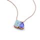 3 - Arika 0.95 ctw Emerald Shape Aquamarine with Pear Shape Tanzanite Toi Et Moi Women Pendant Necklace 