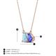 4 - Arika 0.95 ctw Emerald Shape Aquamarine with Pear Shape Tanzanite Toi Et Moi Women Pendant Necklace 