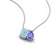 3 - Arika 0.95 ctw Emerald Shape Aquamarine with Pear Shape Tanzanite Toi Et Moi Women Pendant Necklace 
