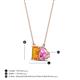 4 - Arika 1.00 ctw Emerald Shape Citrine with Pear Shape Created Pink Sapphire Toi Et Moi Women Pendant Necklace 