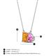 4 - Arika 1.00 ctw Emerald Shape Citrine with Pear Shape Created Pink Sapphire Toi Et Moi Women Pendant Necklace 