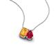 3 - Arika 1.00 ctw Emerald Shape Citrine with Pear Shape Created Ruby Toi Et Moi Women Pendant Necklace 