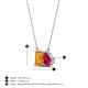 4 - Arika 1.00 ctw Emerald Shape Citrine with Pear Shape Created Ruby Toi Et Moi Women Pendant Necklace 