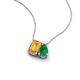3 - Arika 0.88 ctw Emerald Shape Citrine with Pear Shape Created Emerald Toi Et Moi Women Pendant Necklace 