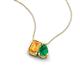 3 - Arika 0.88 ctw Emerald Shape Citrine with Pear Shape Created Emerald Toi Et Moi Women Pendant Necklace 