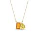1 - Arika 1.00 ctw Emerald Shape Citrine with Pear Shape Created Yellow Sapphire Toi Et Moi Women Pendant Necklace 